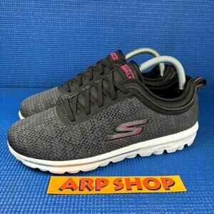🔴 SKECHERS GO WALK TRAVEL Women`s Size 9 Black White Walking Shoes SN-13487